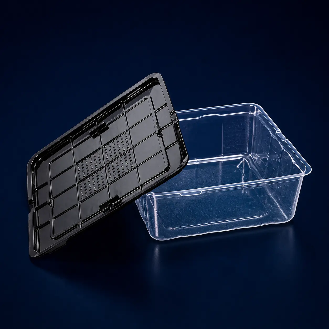 Transparent thermoformed blister packaging tray for product protection and display